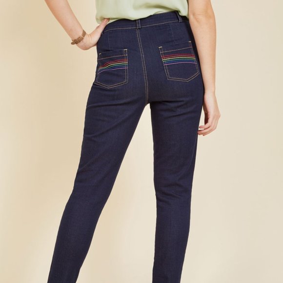 modcloth rainbow jeans